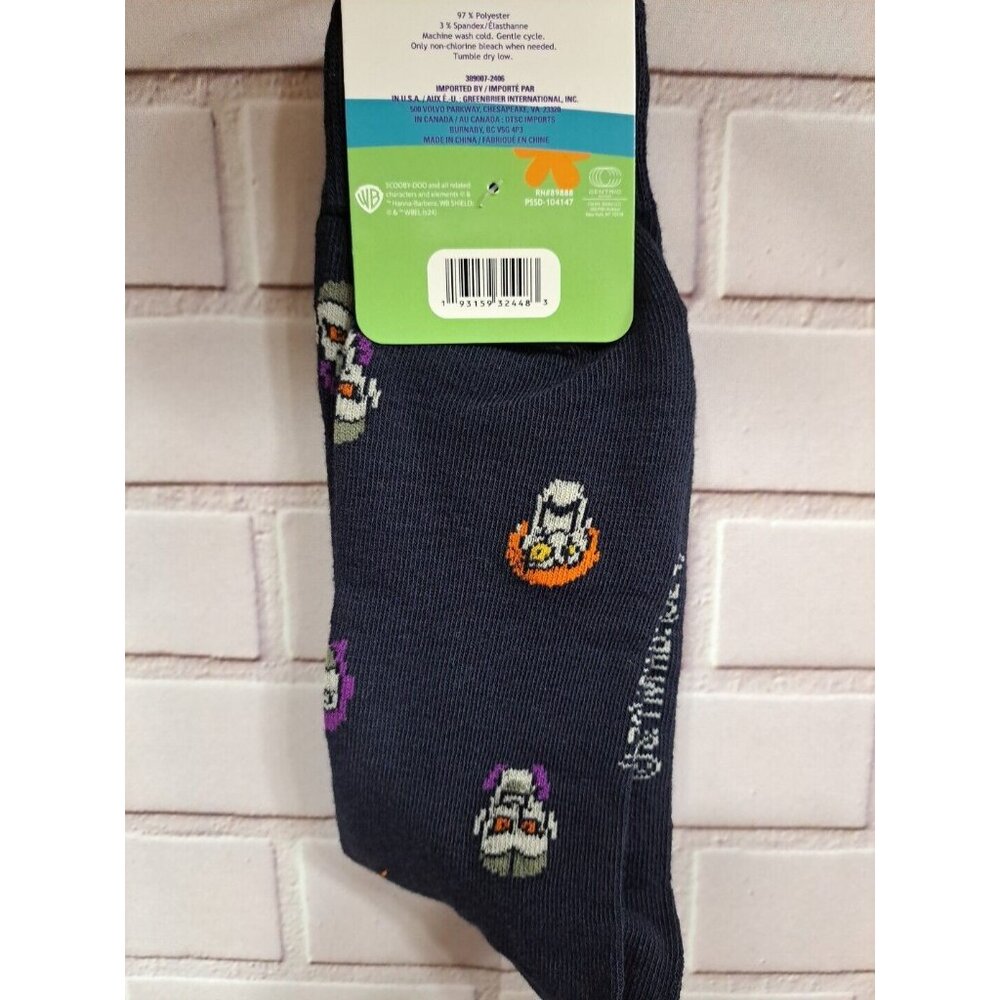 Halloween, Horror- CREEPY Scooby-Doo Shaggy Crew Socks 6-12 - Picture 2 of 2